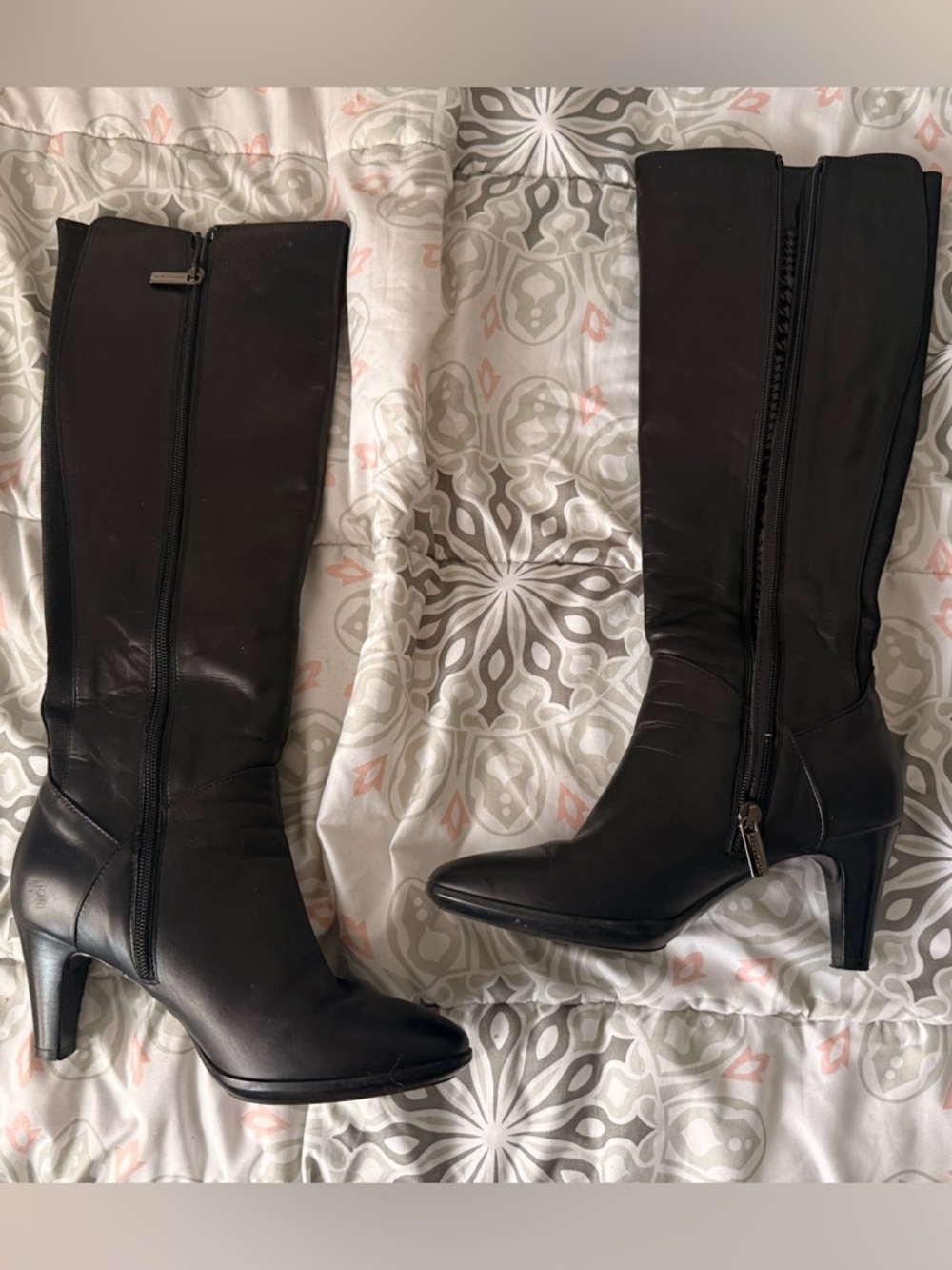 Aquatalia Black Knee-High Leather Boots